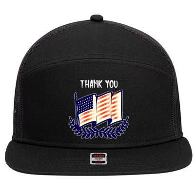 Veterans Day Memorial For Ex Military Service Thank You Gift 7 Panel Mesh Trucker Snapback Hat