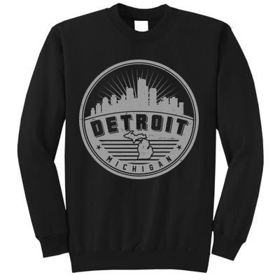 Vintage Detroit Michigan Skyline Emblem Sweatshirt