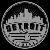 Vintage Detroit Michigan Skyline Emblem Womens Tank Top