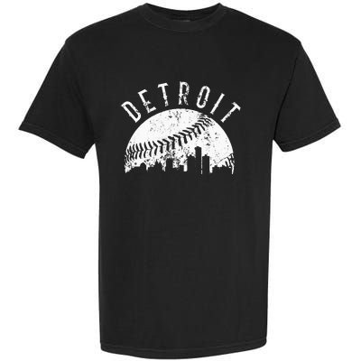 Vintage Detroit Michigan Skyline Apparel Garment-Dyed Heavyweight T-Shirt