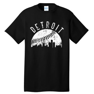 Vintage Detroit Michigan Skyline Apparel Tall T-Shirt