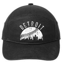 Vintage Detroit Michigan Skyline Apparel 7-Panel Snapback Hat