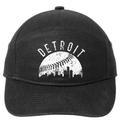 Vintage Detroit Michigan Skyline Apparel 7-Panel Snapback Hat