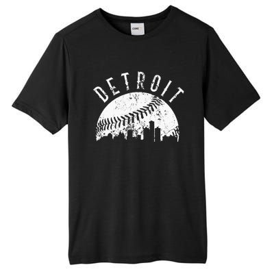 Vintage Detroit Michigan Skyline Apparel Tall Fusion ChromaSoft Performance T-Shirt