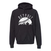 Vintage Detroit Michigan Skyline Apparel Premium Hoodie