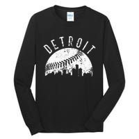 Vintage Detroit Michigan Skyline Apparel Tall Long Sleeve T-Shirt