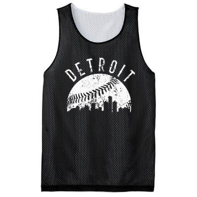 Vintage Detroit Michigan Skyline Apparel Mesh Reversible Basketball Jersey Tank