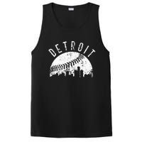 Vintage Detroit Michigan Skyline Apparel PosiCharge Competitor Tank