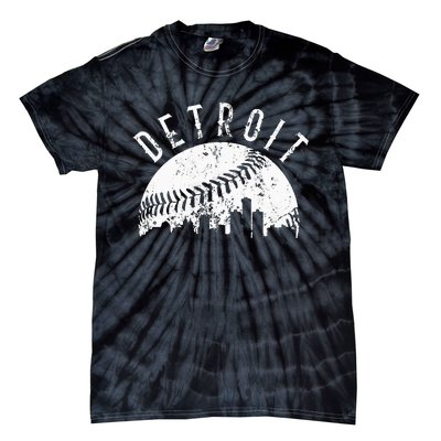 Vintage Detroit Michigan Skyline Apparel Tie-Dye T-Shirt