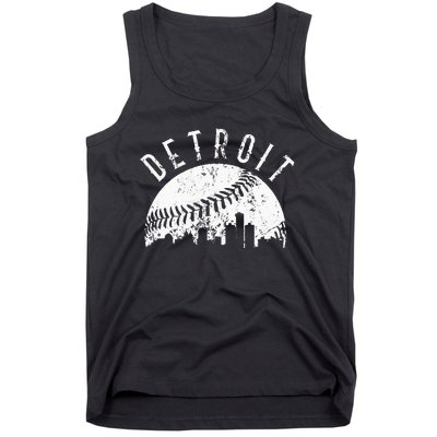 Vintage Detroit Michigan Skyline Apparel Tank Top