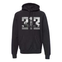 Vintage Detroit Michigan 313 Area Code Skyline Premium Hoodie