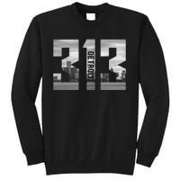 Vintage Detroit Michigan 313 Area Code Skyline Tall Sweatshirt