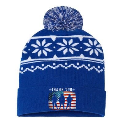 Veterans Day Memorial Gift Thank You Gift Proud Patriotic Cool Gift USA-Made Snowflake Beanie