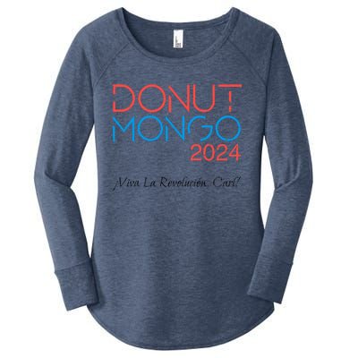 Vintage Donut Mongo 2024 Retro Dungeon Crawler Carl Meme Women's Perfect Tri Tunic Long Sleeve Shirt