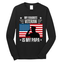 Veterans Day Military My Favorite Veteran Is My Papa Kids Long Sleeve Shirt