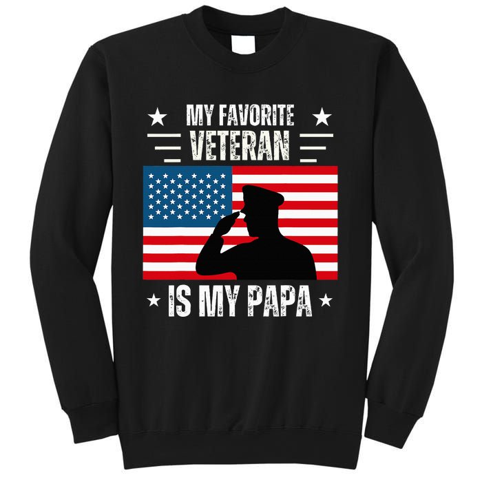 Veterans Day Military My Favorite Veteran Is My Papa Kids Sweatshirt