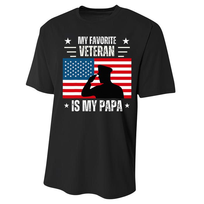 Veterans Day Military My Favorite Veteran Is My Papa Kids Performance Sprint T-Shirt