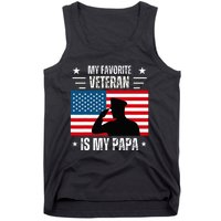 Veterans Day Military My Favorite Veteran Is My Papa Kids Tank Top