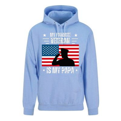 Veterans Day Military My Favorite Veteran Is My Papa Kids Unisex Surf Hoodie