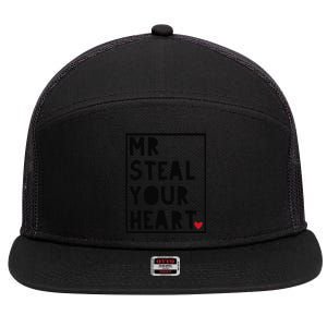 Valentine's Day Mr Steal Your Heart 7 Panel Mesh Trucker Snapback Hat