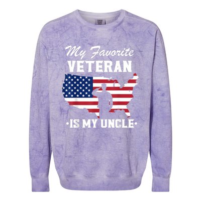 Veterans Day My Favorite Veteran Is My Uncle Colorblast Crewneck Sweatshirt