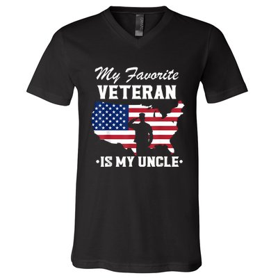 Veterans Day My Favorite Veteran Is My Uncle V-Neck T-Shirt