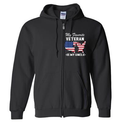 Veterans Day My Favorite Veteran Is My Uncle Full Zip Hoodie