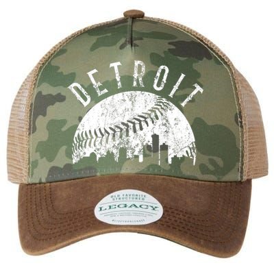 Vintage Detroit Michigan Skyline Apparel Legacy Tie Dye Trucker Hat