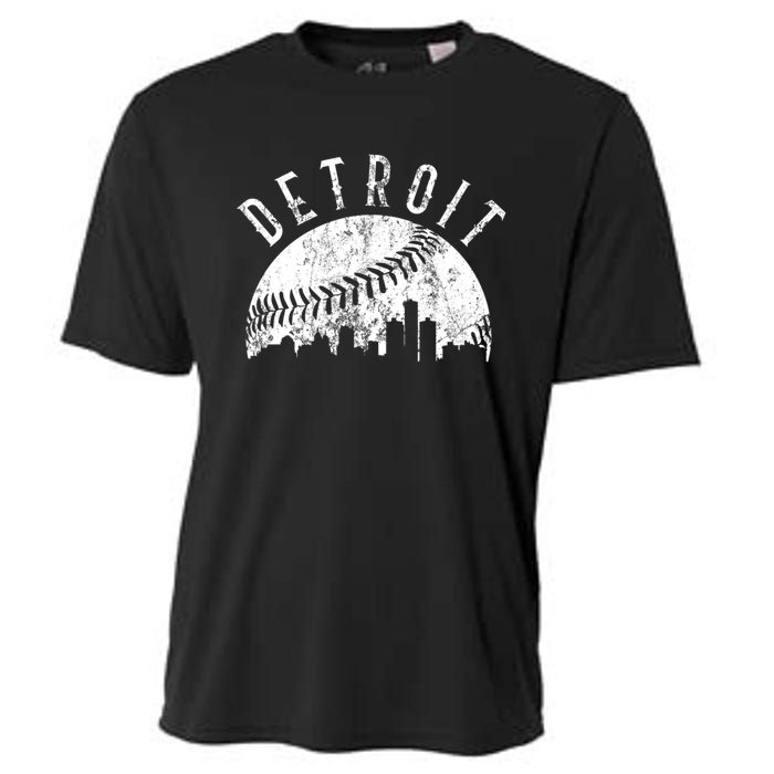 Vintage Detroit Michigan Skyline Apparel Cooling Performance Crew T-Shirt