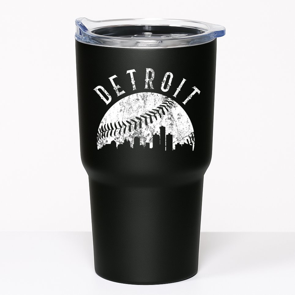 Vintage Detroit Michigan Skyline Apparel Tumbler