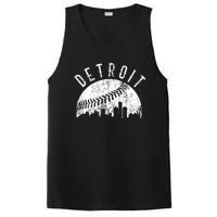 Vintage Detroit Michigan Skyline Apparel PosiCharge Competitor Tank