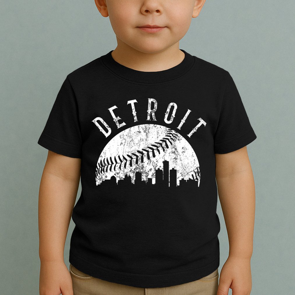 Vintage Detroit Michigan Skyline Apparel Toddler T-Shirt