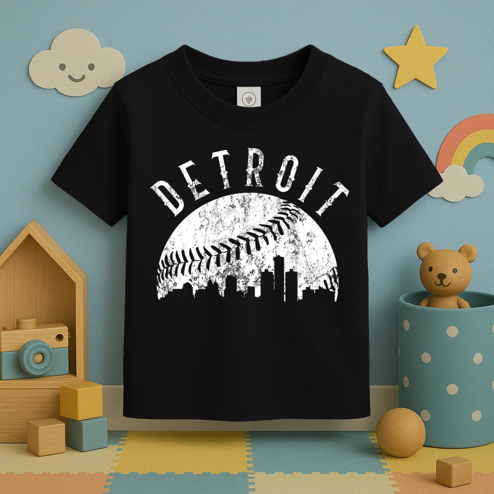 Vintage Detroit Michigan Skyline Apparel Toddler T-Shirt