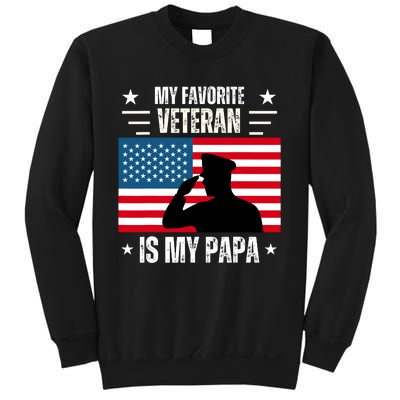 Veterans Day Military My Favorite Veteran Is My Papa Kids Sweatshirt