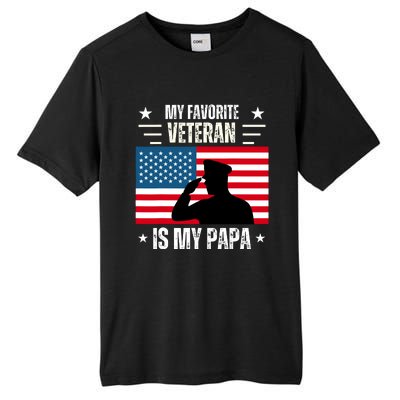 Veterans Day Military My Favorite Veteran Is My Papa Kids Tall Fusion ChromaSoft Performance T-Shirt