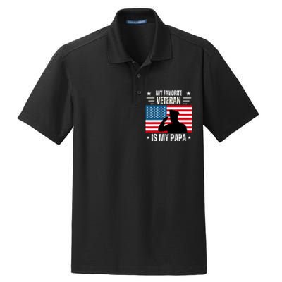 Veterans Day Military My Favorite Veteran Is My Papa Kids Dry Zone Grid Polo