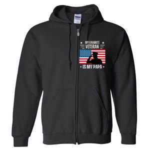 Veterans Day Military My Favorite Veteran Is My Papa Kids Full Zip Hoodie