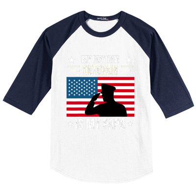 Veterans Day Military My Favorite Veteran Is My Papa Kids Baseball Sleeve Shirt