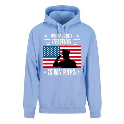 Veterans Day Military My Favorite Veteran Is My Papa Kids Unisex Surf Hoodie