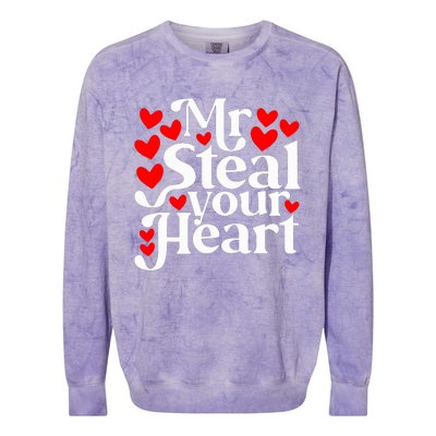 Valentines Day Mr Steal Your Heart Valentine Colorblast Crewneck Sweatshirt