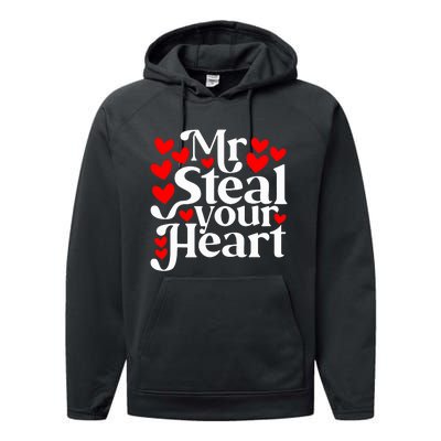 Valentines Day Mr Steal Your Heart Valentine Performance Fleece Hoodie