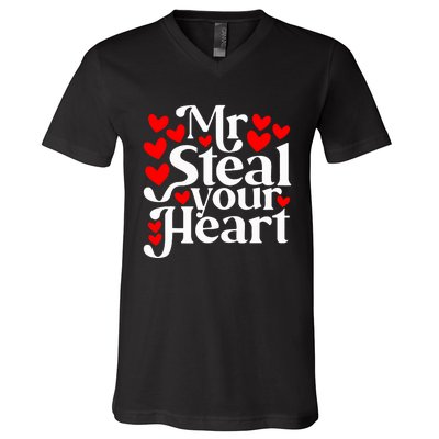 Valentines Day Mr Steal Your Heart Valentine V-Neck T-Shirt