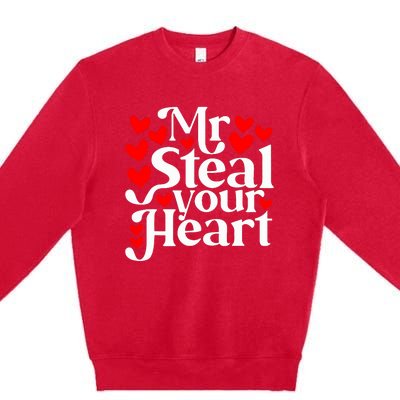 Valentines Day Mr Steal Your Heart Valentine Premium Crewneck Sweatshirt