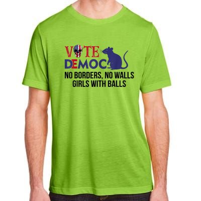 Vote Democrat No Borders No Walls Girls With Balls Adult ChromaSoft Performance T-Shirt