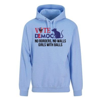 Vote Democrat No Borders No Walls Girls With Balls Unisex Surf Hoodie