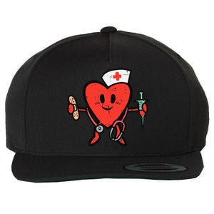 Valentines Day Nurse Heart Cute Nursing Scrub Top RN Wo Wool Snapback Cap