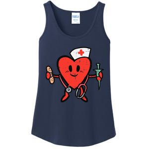 Valentines Day Nurse Heart Cute Nursing Scrub Top RN Wo Ladies Essential Tank