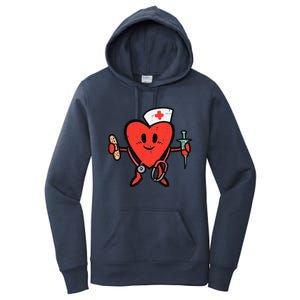 Valentines Day Nurse Heart Cute Nursing Scrub Top RN Wo Women's Pullover Hoodie