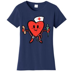 Valentines Day Nurse Heart Cute Nursing Scrub Top RN Wo Women's T-Shirt