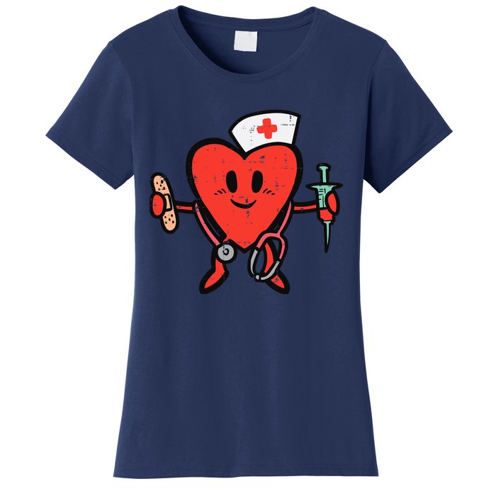 Valentines Day Nurse Heart Cute Nursing Scrub Top RN Wo Women's T-Shirt